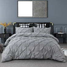 Luxury Solid Color Bedding Set Modern Duvet Cover Sets Single Queen King Size Bedclothes Pinch Pleat for Home Bedroom No Sheet 2024 - buy cheap