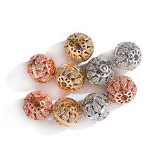 5pcs/Lot Rose Gold Color Luxury Partition Bead Copper Inlaid Zircon Hollow Bead For DIY Beaded Bracelet Necklace 2020 Jewelry 2024 - buy cheap