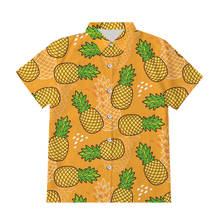 EU Size Button Shirt Men Hot Sale Orange Pineapple Casual 3D Print Fruit Casual Short Sleeve Summer Harajuku Shirts Dropshipping 2024 - buy cheap