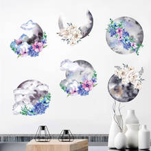 Romantic Waterproof Flowers Wall Stickers Removable Chinese Style Hand Paintings Home Decoration 2024 - buy cheap
