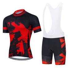 Traje de ciclismo vermelho e preto, roupas da equipe, bicicleta, conjunto de camisa, jaqueta, bib, shorts, kit de roupas 20d com almofada em gel, novo, 2021 2024 - compre barato