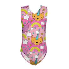 HYCOOL Children Swimwear Horned Rainbow Cat Whale Pattern One Piece Suits Teen Girl Swimming Bathing Suits Kids Beach Dress 2024 - buy cheap