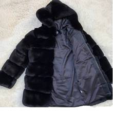 Abrigo grueso y cálido de piel de conejo para mujer, chaqueta de manga larga, abrigo de piel de zorro de imitación con capucha, prendas de vestir para mujer 2024 - compra barato
