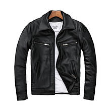 2020 Black Men Casual Jacket Plus Size XXXXXL Genuine Thick Cowhide Spring Russian Natural Leather Coat FREE SHIPPING 2024 - buy cheap