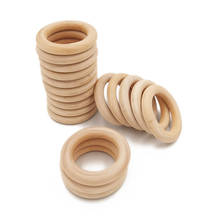 20pcs 40mm 1.57" Natural Natural Rings Children Kids DIY Wooden Jewelry Making Crafts Baby Wooden Teething Rings 2024 - buy cheap