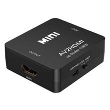 Переходник с RCA на HDMI, 1080P Mini RCA Composite CVBS AV на HDMI Video Audio, адаптер с поддержкой PAL/NTSC с USB-кабелем для зарядки 2024 - купить недорого