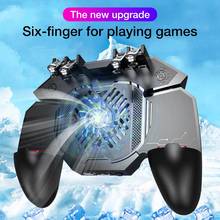 Six Finger All-in-One Mobile Game Controller Gamepad Controller Mobile Gaming Trigger Joystick For IPhone SamSung Xiaomi Phone 2024 - buy cheap