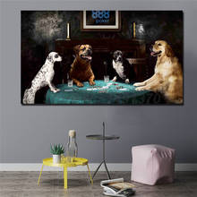 Pintura en lienzo de perros jugando al póker, póster de arte para pared de bebé, decoración de imagen para dormitorio de niños 2024 - compra barato