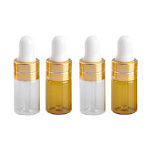 Gotero de muestra reutilizable portátil, botella rellenable vacía de plástico, tubo de vidrio para aceite esencial, 3ml, 5ml 2024 - compra barato