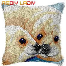 Latch Hook Cushion See Otter Love Pillow Case Printed Color Canvas Acrylic Yarn Latched Hook Pillow Crochet Cushion Cover Kits 2024 - buy cheap