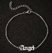 Tobilleras de Ángel de moda para mujer, cadena de acero inoxidable personalizable, tobillera para niña, joyería de playa Bohemia, regalo para dama de honor 2024 - compra barato