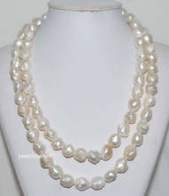 Natural raro blanco 10*12mm barroco waxberry Pearl collar 48" 2024 - compra barato