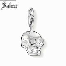 thomas Skull Charm Pendant,2020 Fashion Jewelry For Women Girls Men Boy,womens Gift Silver color plated Fit Bracelet charms 2024 - buy cheap