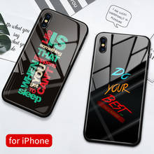 Cover For Iphone 13 Pro Max Glass Back Encourage Quotes Case Funda For Iphone 6 6s 7 8 Plus X Xs Max Xr Se2020 11 12 13 Pro Max 2024 - buy cheap