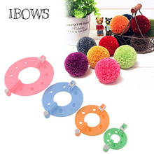 Ibows 8 pçs fluff bola tecelão artesanal pompom tricô tear kit 4 tamanhos diy plush ball tricô artesanato ferramenta suprimentos 2024 - compre barato