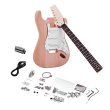 Corpo de guitarra elétrica diy sem acabamento, peças de reposição de corpo de guitarra artesanal, fácil de tornar sua própria guitarra 2024 - compre barato