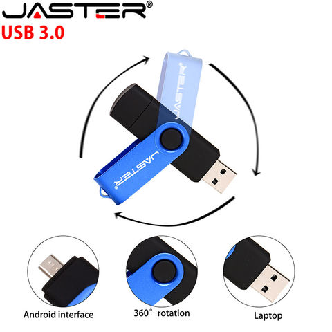 JASTER High Speed USB3.0 Flash Drive OTG Pen Drive 128gb 64gb Usb Stick 32gb 256gb Pendrive Flash Disk for Android SmartPhone/PC 2022 - buy cheap