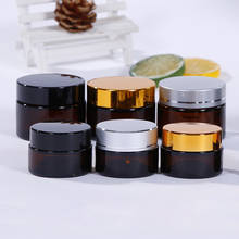 10pcs 5g 10g 20g 30g 50g Small Amber Glass Cosmetic Jar Pot , Empty Dark Brown EyeShadow Makeup Face Cream Lip Balm Container 2024 - buy cheap