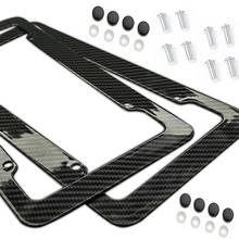 License Plate Frame 1/2Pcs Carbon Fiber Plastic License Plate Frame Bracket With Standard Screw Kits Universal Fit For Cars Top 2024 - buy cheap