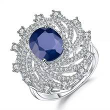 Женское кольцо из серебра 925 пробы с натуральным голубым сапфиром 2024 - купить недорого