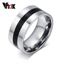 Vnox-Anillos sencillos de acero inoxidable para hombre, accesorio masculino con línea negra en el medio 2024 - compra barato