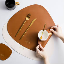 Drop-shaped Shape Placemat Plate Mat Food Grade Leather Table Pad Waterproof Heat Insulation Kitchen Gadget Easy Cleaning 2024 - buy cheap