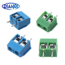 KF301-2P de tornillo KF301 de 2 pines, Conector de bloque de terminales de tornillo PCB de Pin recto de 5,0mm, color azul y verde, 20 unids/lote, KF301-5.0-2P 2024 - compra barato