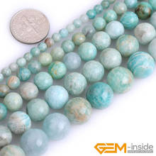 Pedra natural áfrica azul amazonita contas redondas para fazer jóias strand 15 "diy moda jóias solto grânulo 6mm 8mm 10mm 12mm 2024 - compre barato