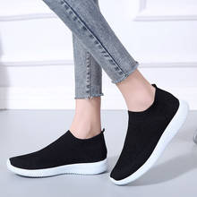 Casual mesh walking footwear sneakers women shoes 2021 knitted slip on female flat shoes tenis feminino vulcanize shoes 2024 - buy cheap