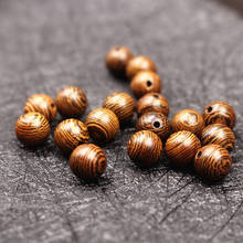 50pcs/lot 8mm Natural Wenge Beads Round Wood Loose Beads Spacer With Stripe DIY Jewelry Making Accessories For Bracelets 002 2024 - buy cheap