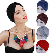 Bandanas Women Stretchy Turban Muslim Hat Twist Headband Warp Female Chemo Hijab Knot Indian Cap Adult Ecological Headwear 2024 - buy cheap