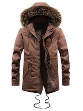 Men Winter Coat Long Fur Collar Hooded Jacket Men Outdoor Warm Thick Fleece Pockets Parkas Military camouflage fur collar Parkas 2024 - buy cheap