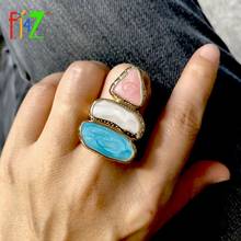 F.J4Z New Punk Triangle Finger Rings for Women Trendy Big Enamel Geometric Top Adjustable Rings Female Jewelry Gifts Dropship 2024 - buy cheap