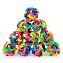 Brinquedo de borracha redonda colorida para animais de estimação, bola de brinquedo para cães e gatos, brinquedo para mascar, 1 peça 2024 - compre barato
