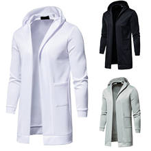 Men's Hooded Coats Solid Windbreaker 2021 Autumn Winter New Long Sleeved Sweatshirt Fashion Casual Male Jacket Dropshipping 2024 - купить недорого