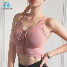 GAUENEEN Front Zipper Women Sports Bra Breathable Wirefree Padded Push Up Sports Top Fitness Gym Yoga Workout Bra Sports Bra Top 2024 - buy cheap