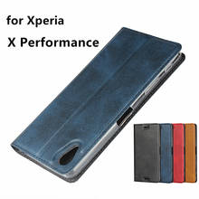 Премиум кожаный чехол для Sony Xperia X Performance F8132, ультратонкий Магнитный поглощающий флип-чехол, деловой чехол + 1 шнурок 2024 - купить недорого