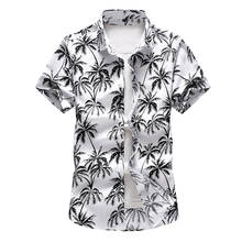Beach Shirt men 2020 Summer Fashion Coconut Tree Printed Short Sleeve Button Down Hawaiian Shirts Mens Plus size 6XL 7XL 2024 - buy cheap