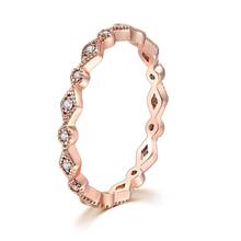 MxGxFam NEW Design Rose Gold Color Small ZIrcon Personal Rings Jewelry For Young Women Jewelry AAA+ 2024 - buy cheap