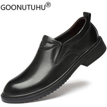 Мужские модельные туфли из натуральной кожи; мужские водонепроницаемые классические черные туфли без шнуровки; мужские деловые туфли для офиса; большие размеры 36-47 2024 - купить недорого