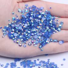 Resin Rhinestones 2mm-6mm Blue AB  10000pcs-50000pcs Round Glue On Beads For 3D Nails Art Diy Jewelry Making Decoration 2024 - buy cheap