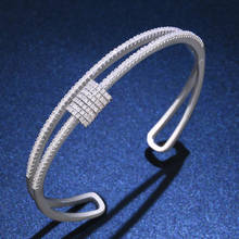 zlxgirl free Velvet bag shiny fashion AAA Cubic Zircon Bracelet bangle jewelry Women CZ Copper Gold Knot Bracelet Bangle 2024 - buy cheap