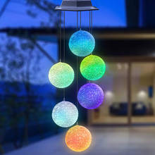 Carillón de viento con energía Solar para decoración de jardín, bola de cristal LED colibrí que cambia de Color, impermeable, para fiesta en casa, D30 2024 - compra barato