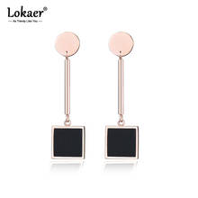 Lokaer Punk Drop Earrings 316L Stainless Steel Geometric Design Two-tone Trendy Dangle Earrings Jewelry For Women Brincos E17016 2024 - buy cheap