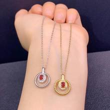 exquisite red ruby gem necklace real 925 silver women collarbone necklace fine jewelry natural gem birthday anniversary gift 2024 - buy cheap