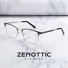 ZENOTTIC Half Rim Metal Glasses Frame Men Ultralight Square Optical Eyewear Spectacles Man Myopia Prescription Eyeglasses Frame 2024 - buy cheap