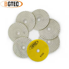 BGTEC 4inch 7pcs #100 Professional diamond flexible polishing pads for granite, marble, ceramic 100mm sanding disc disk 2024 - buy cheap