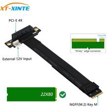 Удлинительный кабель XT-XINTE PCIe x4 3,0, PCI Express 4x к M.2 NVMe M Key 2280, переходная карта Gen3.0, удлинитель лески 32G/bps 2024 - купить недорого