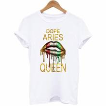 Dope-Camisetas estampadas con labios de la Reina africana para mujer, Top de verano, camiseta informal blanca de Hip-Hop de los 90, ropa de calle negra para mujer 2024 - compra barato