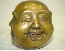Lucky chinesa tibetana em bronze com quatro rosto selo cabeça de buda decoração estátua tomadas de fábrica em bronze 6cm 2024 - compre barato